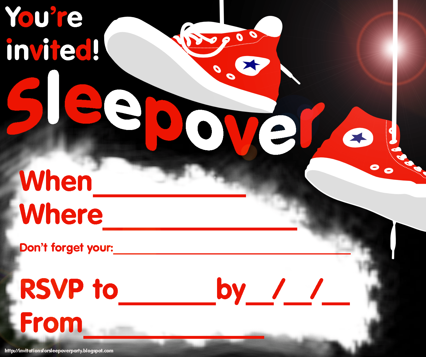 Teen+slumber+party+sleepover+invitation Png (1472Ã1236